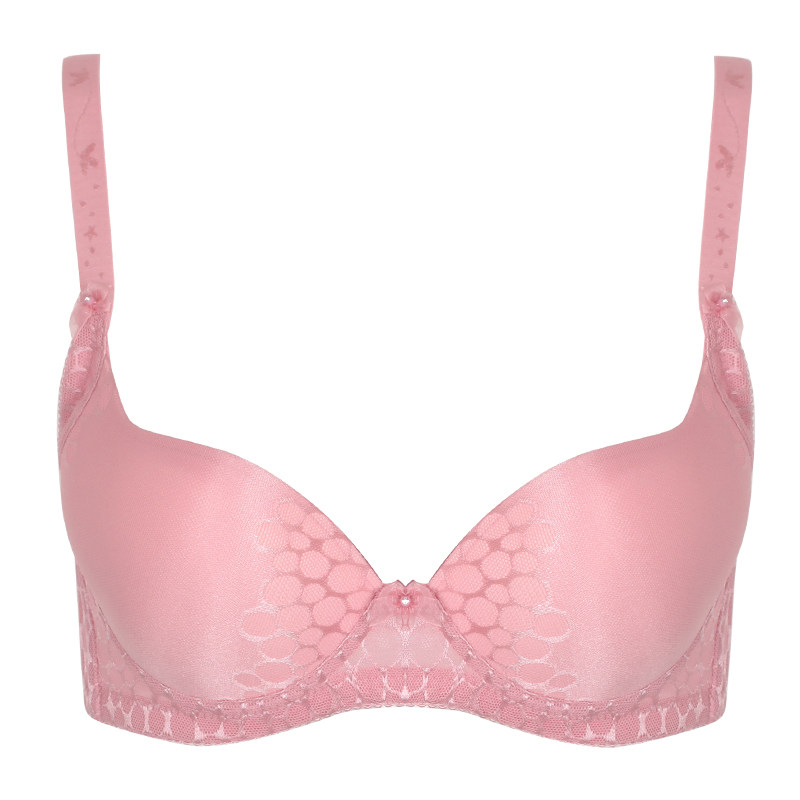 华宝莉8876文胸少女光面暗纹薄款b罩杯三排扣舒适简约上托包邮