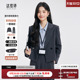 通勤工作服 套装 小个子西装 面试职业正装 达佳诗灰色西服外套女短款