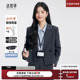 套装 小个子西装 高级感通勤面试职业正装 达佳诗灰色西服外套女短款