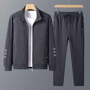 中老年人运动套装男秋冬季中年爸爸秋装休闲卫衣运动服男士两件套