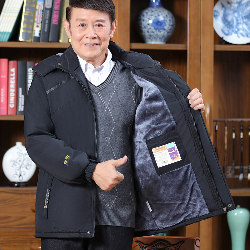 中老年人冲锋衣加厚棉袄冬装外套