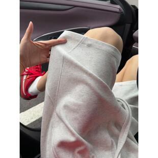 花灰色运动短裤男款夏季重磅休闲卫裤美式高街vibe风直筒五六分裤