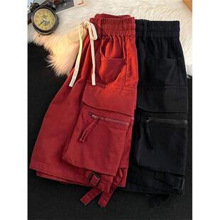 美国高街Hiphop货运短裤的妇女在夏季外穿新潮品牌运动休闲裤