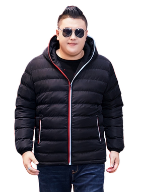 胖子男装加肥加大码连帽宽松外套