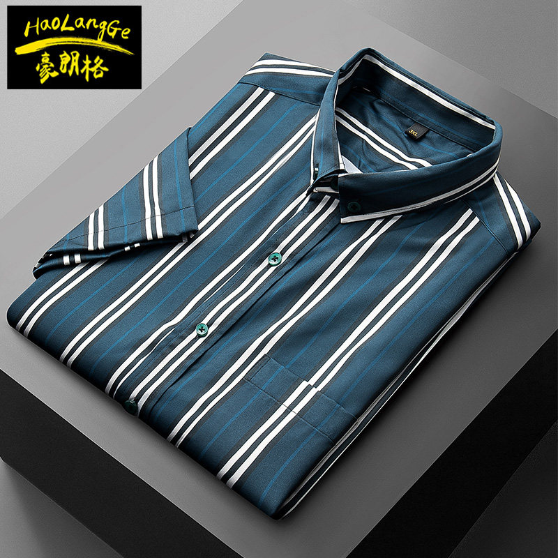 流行男装加肥加大码短袖衬衫夏装肥佬胖子半截袖衬衣超大号7xl薄