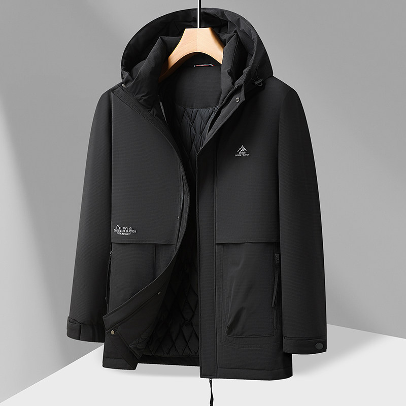 肥佬男装加肥加大码棉衣带帽棉服特大号宽松胖人中老年休闲冬装