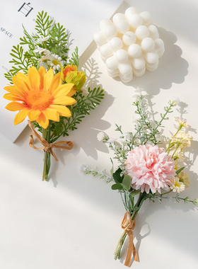 小花束手捧花假花仿真花摆设花艺摆件装饰花仿生花绢花玫瑰花插花