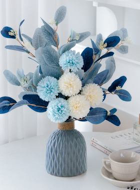 假花仿真花摆设客厅干花花束装饰品茶几尤加利花艺摆件餐桌花摆花