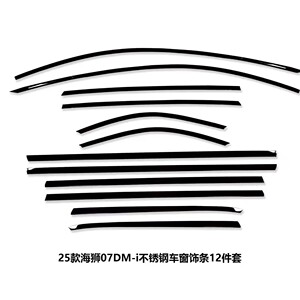 适用25款海狮07dmi车窗黑化亮条不锈钢车身饰条黑武士装饰改装