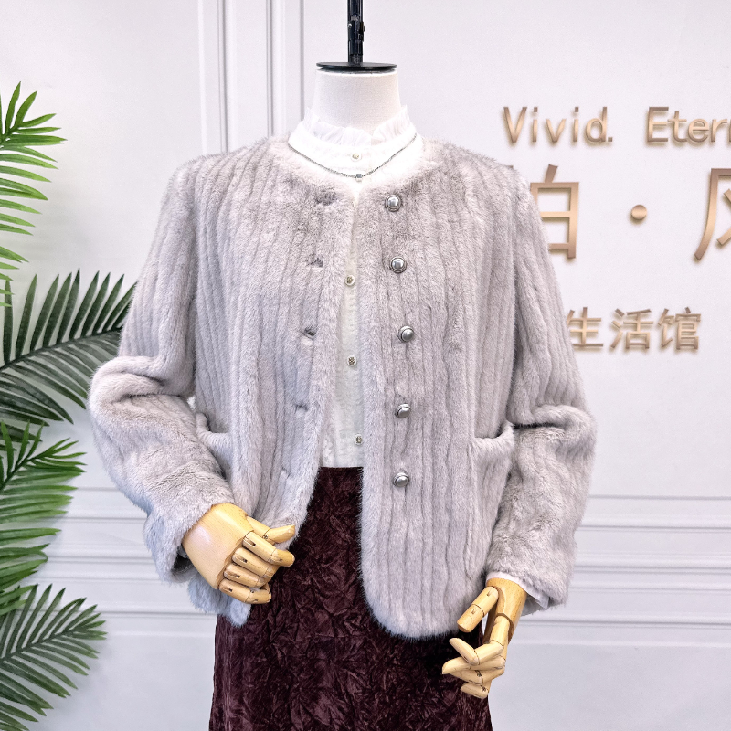 可路莎246884冬季仿貂绒短外套