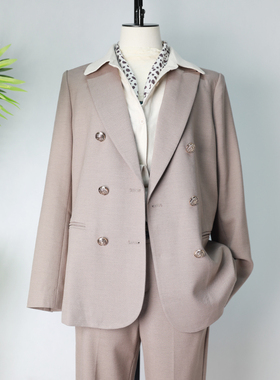 可路莎C132960A英伦风西服女春秋新款时尚气质排扣西装外套