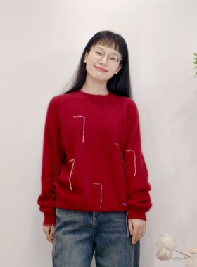 Cr.lu/可路莎复古风羊毛混纺