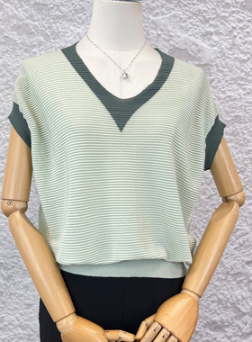 可路莎专柜232375宽松坑条针织衫女夏季新品休闲无袖背心