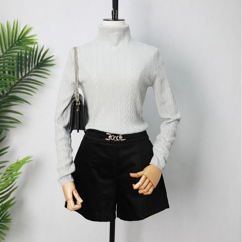 可路莎秋冬高领提花打底衫