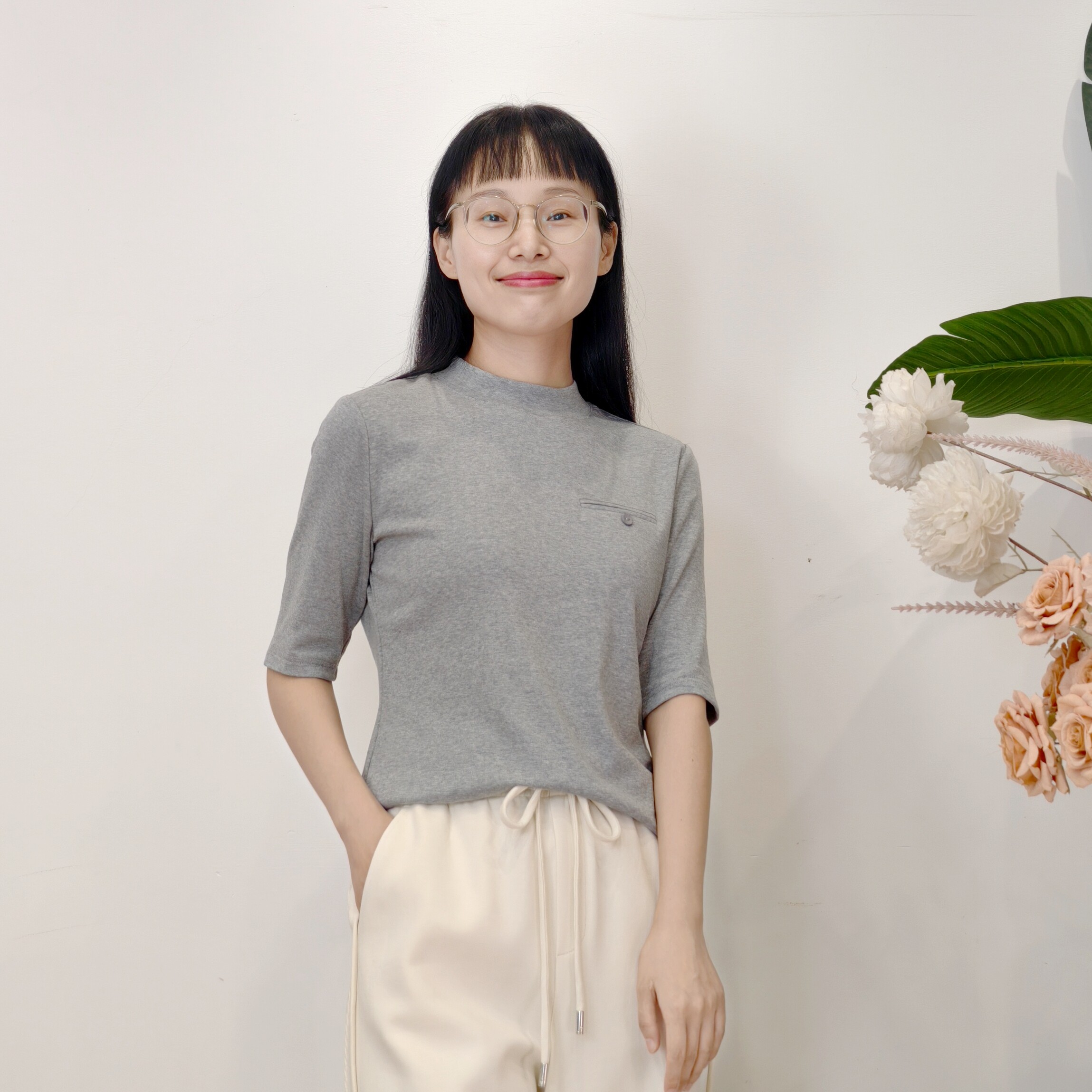 可路莎专柜253140春秋半高领修身短袖女基础款内搭打底衫图片