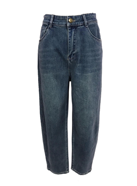 可路莎专柜241104春秋新款高腰显瘦直筒牛仔裤女复古老爹裤