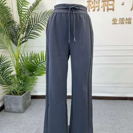 意素筱6996秋冬加绒加厚休闲裤蓄热抗寒直筒显瘦长裤