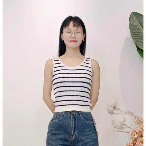 可路莎专柜252611夏季针织条纹打底内搭背心女百搭短款美背