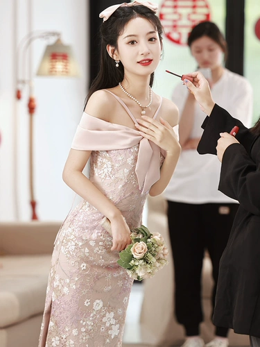 Вечернее платье, блестки для ногтей, свадебное платье, эффект подтяжки, коллекция 2023, новая коллекция, легкий роскошный стиль