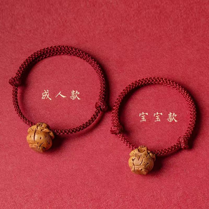 桃木桃核红手绳手链儿童成人