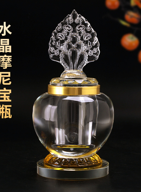 装藏宝瓶财神k9水晶摆件格桑花藏式密宗供奉八吉祥摩尼宝龙王地藏