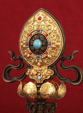 慧宝正品纯铜七珍宝摆件组合西藏式家用古铜色居办公玄关门店装饰