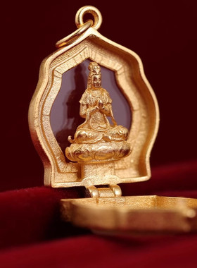 藏式S925纯银观音嘎乌盒