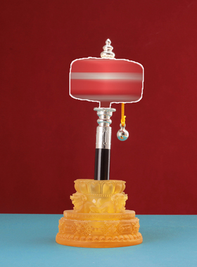 藏金刚杵用品树脂雕花琉璃佛前八吉祥狮子底座手摇转金轮底座莲座