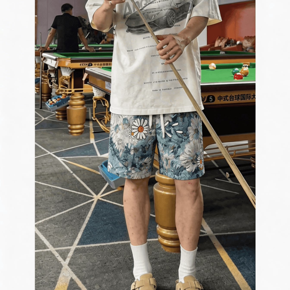 夏季美式沙滩裤运动男女五分休闲裤居家时尚印花大裤衩速干短裤