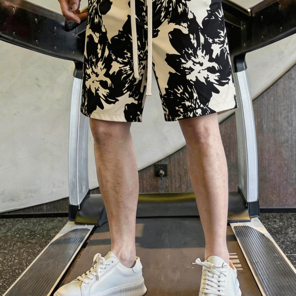 夏季休闲短裤男款新款高档潮牌印花时尚宽松百搭宽松运动五分裤潮