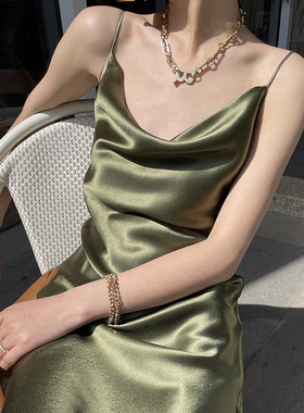 MASA 荡领修身露背吊带连衣裙日本进口重磅三醋酸高级感辣妹纯欲