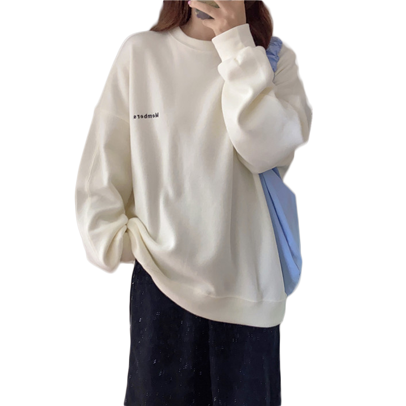 不带帽卫衣女薄款春秋2023年新款学生宽松韩版慵懒风长袖上衣外套