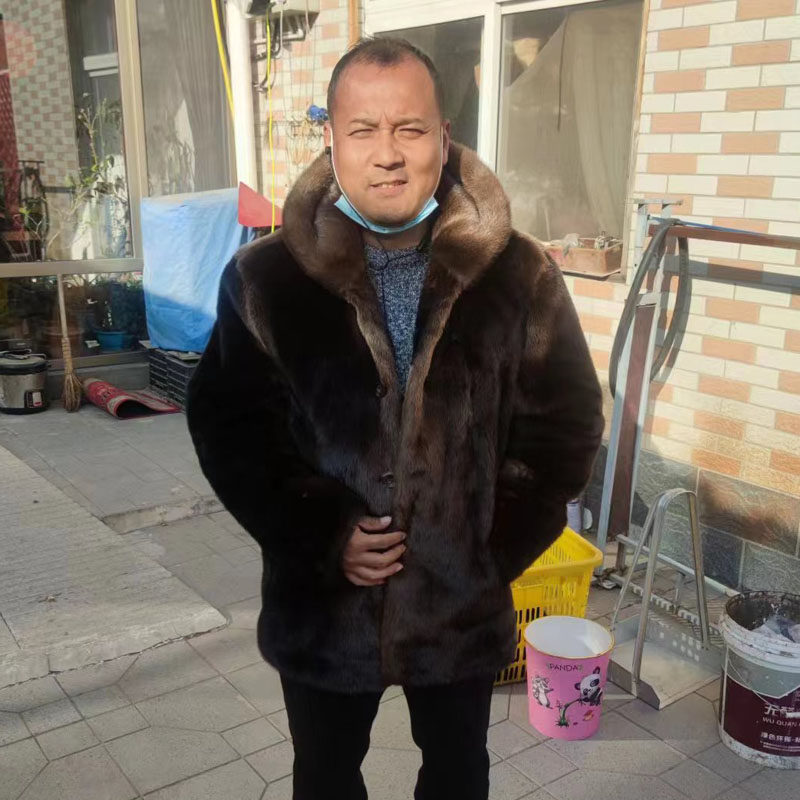 加厚外穿保暖帅气休闲连帽真水獭皮毛防寒一体男士专业稀少皮草厂