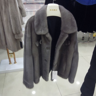 潮流高级档防寒保暖帅气 时尚 铁灰色水貂皮男装 皮草外套2024年新款