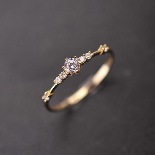 S925纯银莫桑戒指10分小碎钻微镶钻戒ins风女款时尚百搭轻奢指环