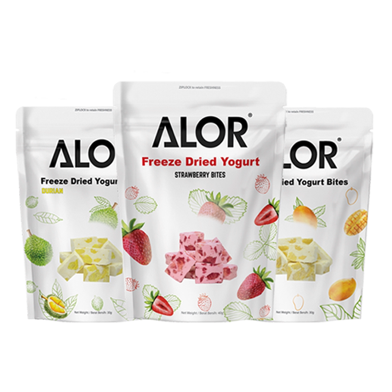 ALOR亚罗星马来西亚进口办公室网红零食休闲袋装冻干酸奶块30g/袋