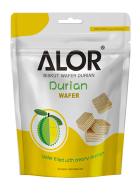 亚罗星ALOR马来西亚进口威化饼干办公室零食榴莲威化饼干80g/包