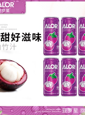 ALOR亚罗星马来西亚进口果汁饮料水果饮罐装山竹汁饮料240mlX6罐
