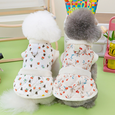 狗狗猫衣服冬装加厚保暖棉衣裙子