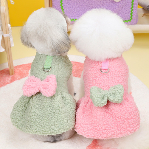 狗狗猫咪衣服秋冬装公主风绒裙
