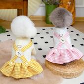 狗狗衣服夏装 可爱可牵引裙子宠物猫猫咪小型犬泰迪比熊博美 春夏季
