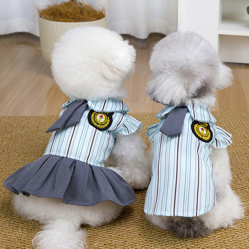 狗狗衣服夏季条纹休闲薄款透气情侣装宠物猫咪小型犬泰迪比熊博美