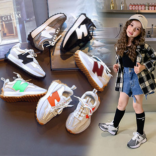潮牌童鞋女童运动鞋春秋2025新款儿童小蛮腰阿甘鞋男童N字老爹鞋