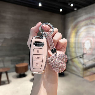 适用奥迪a3l q5l包a5女q7 a4l q2l壳a8l扣高档 a6l钥匙套a7