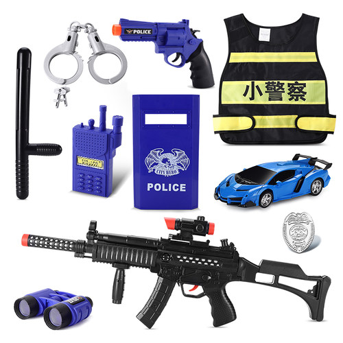 小交警声光玩具枪套装小警察套装