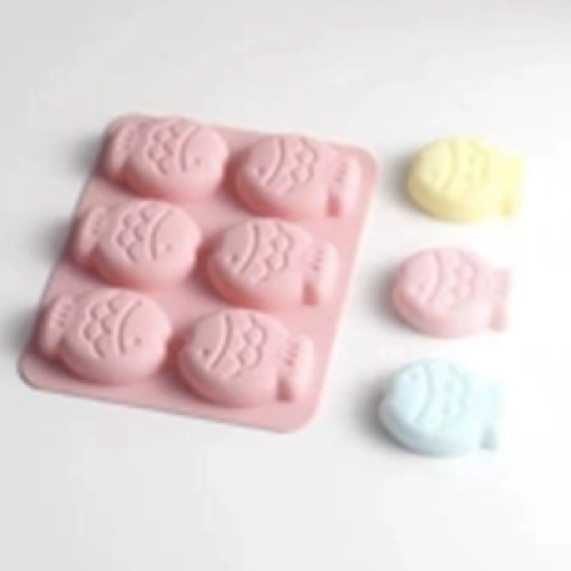 6连小鱼鲷鱼烧嚼嚼乐模具食品级硅胶钵仔糕磨石膏手工皂制作工具