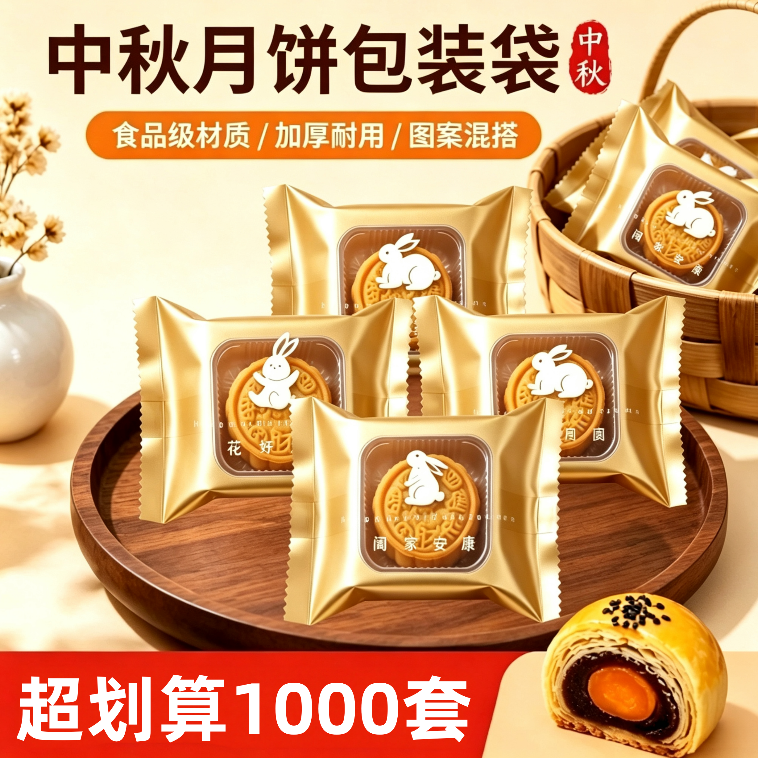 2026新款月饼包装袋50g75克100克