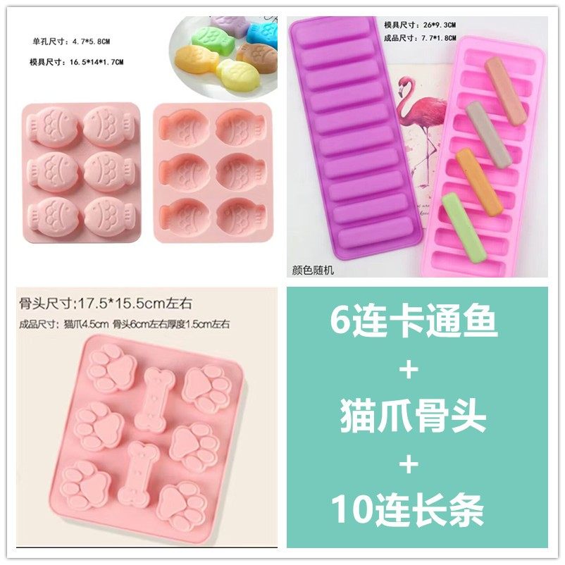 6-Cavity Fish and Cat Paw Silicone Chocolate Mold - Product image 2