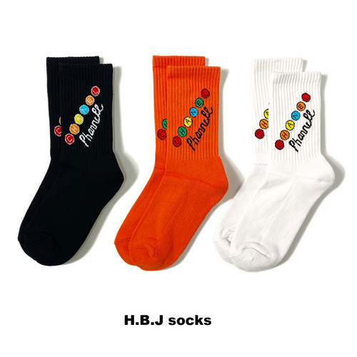 HBJ男女中筒袜纯棉毛巾底运动袜