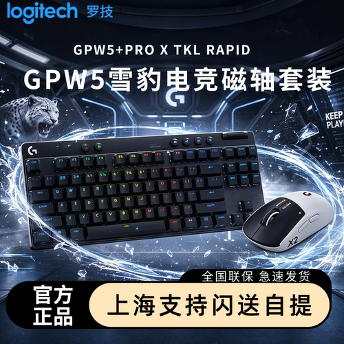 罗技GPW5雪豹+PRO X2无线耳机电竞套装电磁微动疾速响应精准定位